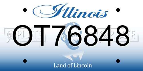 OT76848 Illinois License Plate