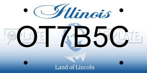 OT7B5C Illinois License Plate