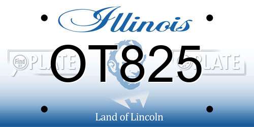 OT825 Illinois License Plate