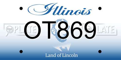OT869 Illinois License Plate