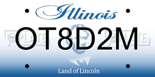 OT8D2M Illinois License Plate
