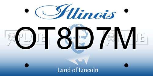 OT8D7M Illinois License Plate