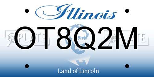 OT8Q2M Illinois License Plate