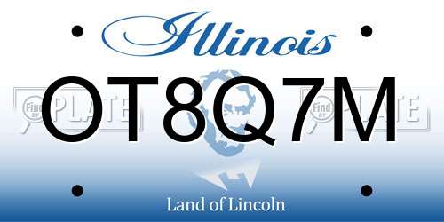 OT8Q7M Illinois License Plate