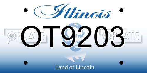 OT9203 Illinois License Plate