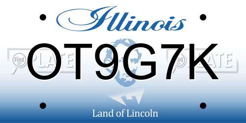 OT9G7K Illinois License Plate