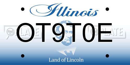 OT9T0E Illinois License Plate