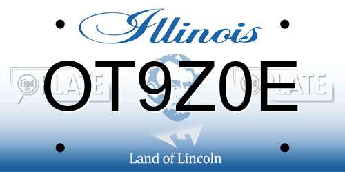 OT9Z0E Illinois License Plate