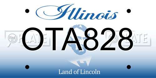 OTA828 Illinois License Plate