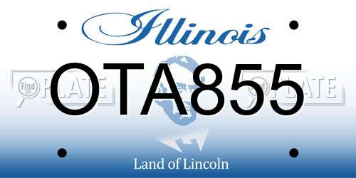 OTA855 Illinois License Plate