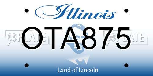 OTA875 Illinois License Plate