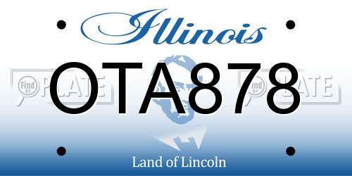 OTA878 Illinois License Plate