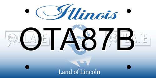 OTA87B Illinois License Plate