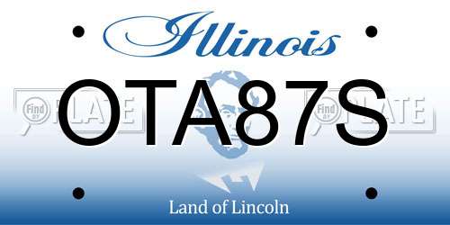 OTA87S Illinois License Plate
