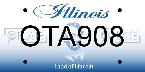 OTA908 Illinois License Plate