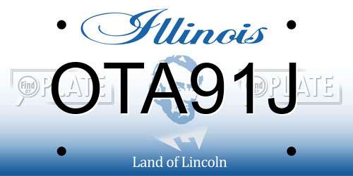 OTA91J Illinois License Plate