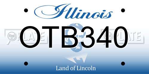OTB340 Illinois License Plate