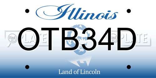 OTB34D Illinois License Plate