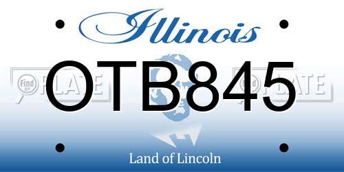 OTB845 Illinois License Plate