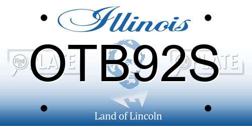 OTB92S Illinois License Plate