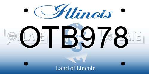OTB978 Illinois License Plate