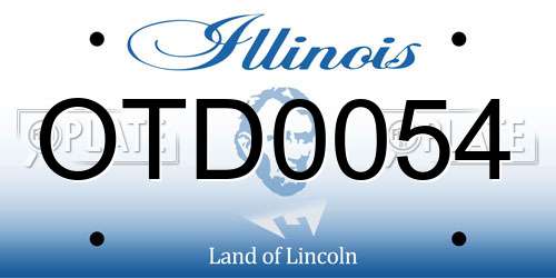 OTD0054 Illinois License Plate