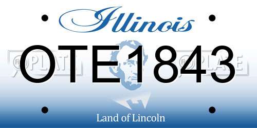 OTE1843 Illinois License Plate