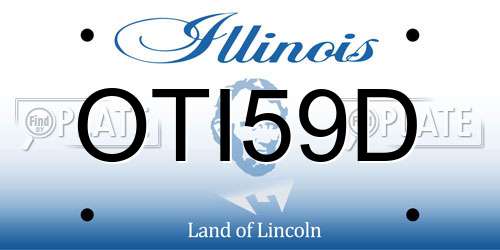 OTI59D Illinois License Plate