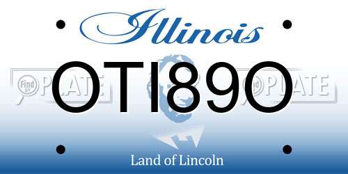 OTI89O Illinois License Plate