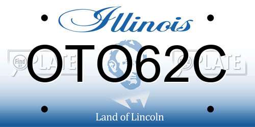 OTO62C Illinois License Plate