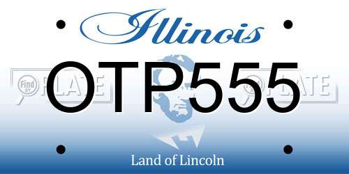 OTP555 Illinois License Plate