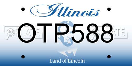 OTP588 Illinois License Plate