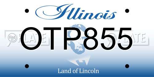 OTP855 Illinois License Plate