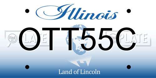 OTT55C Illinois License Plate