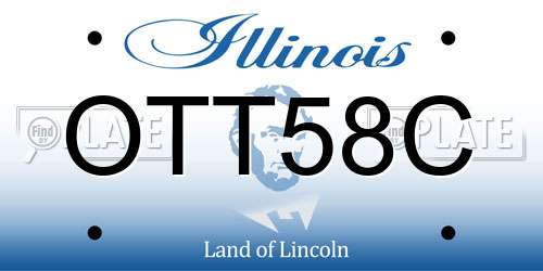 OTT58C Illinois License Plate