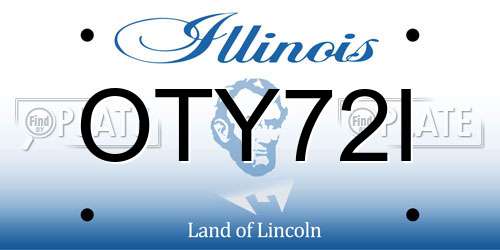 OTY72I Illinois License Plate