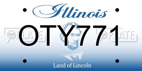 OTY771 Illinois License Plate