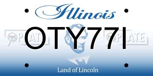 OTY77I Illinois License Plate