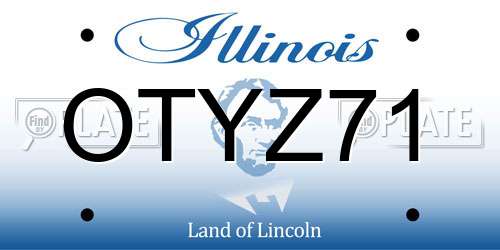 OTYZ71 Illinois License Plate