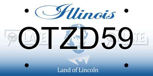 OTZD59 Illinois License Plate