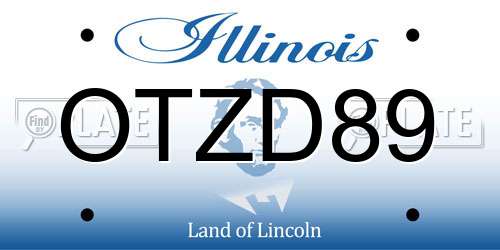 OTZD89 Illinois License Plate