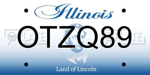OTZQ89 Illinois License Plate