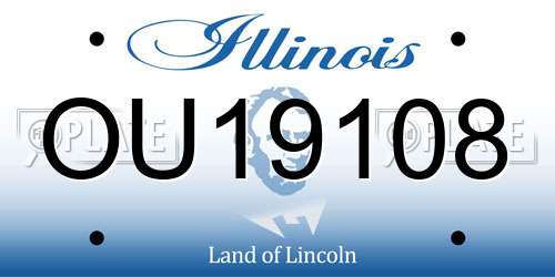 OU19108 Illinois License Plate