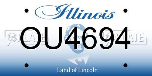 OU4694 Illinois License Plate