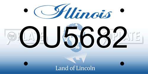 OU5682 Illinois License Plate