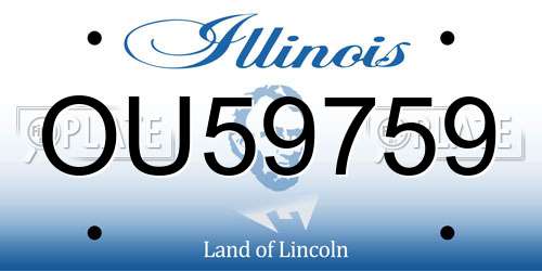 OU59759 Illinois License Plate