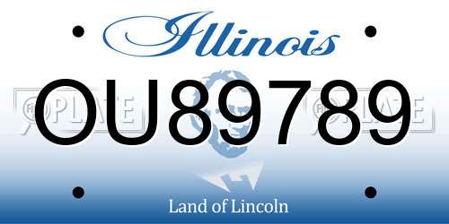 OU89789 Illinois License Plate