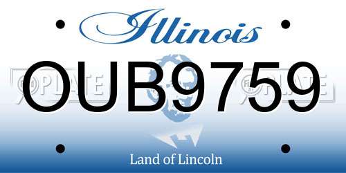 OUB9759 Illinois License Plate