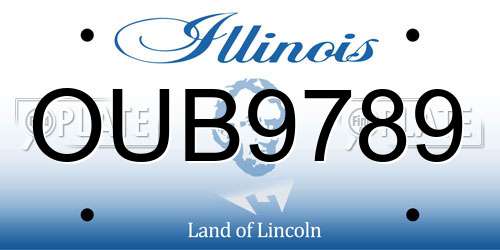 OUB9789 Illinois License Plate