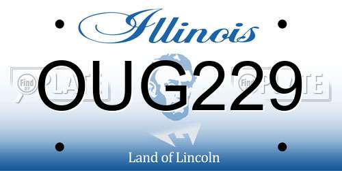 OUG229 Illinois License Plate